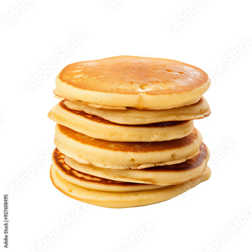 Stack of Delicious Golden Brown Pancakes on White Surface