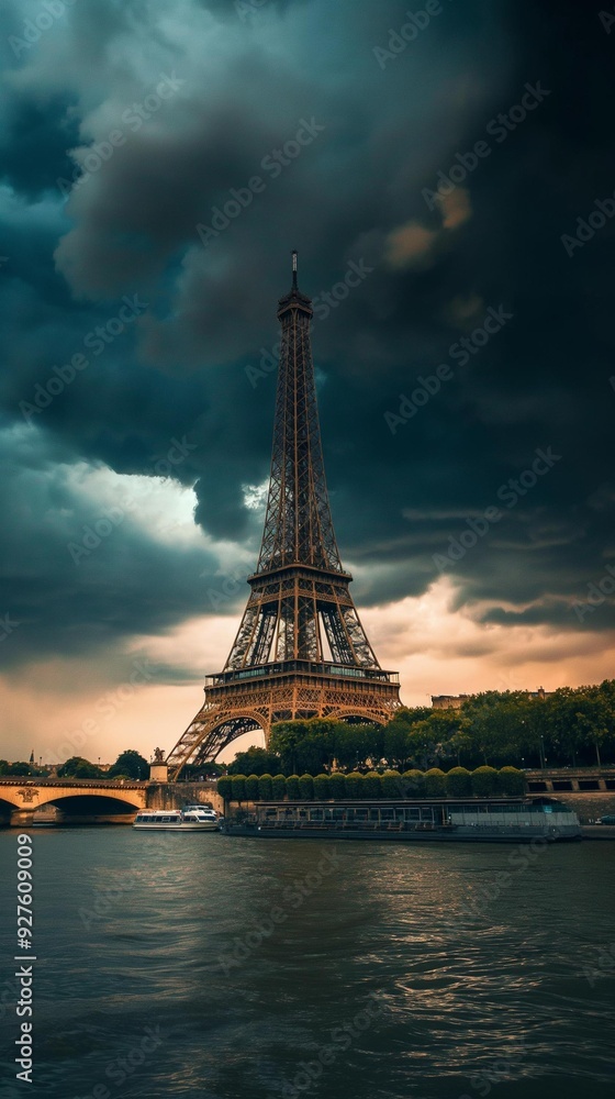 Fototapeta premium AI generator image of Render a square, hyper-realistic image of Rotterdam by night for Instagram. Feature the Erasmus Bridge, Euromast, and skyline with reflections in the Maas River. Capture the city