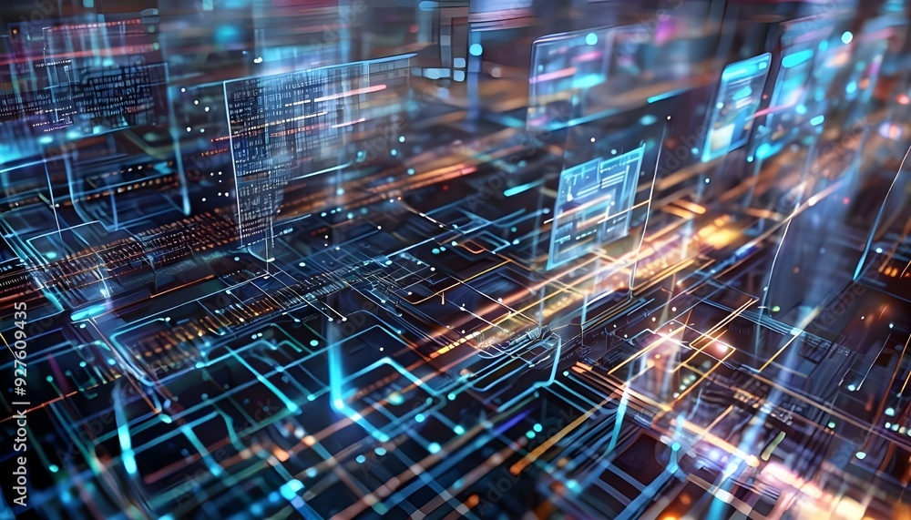 An abstract depiction of digital technology An abstract depiction of digital technology