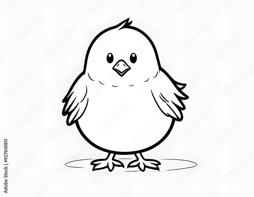 Drawing of a cute chick to color. Drawing of a cute chick to color.
