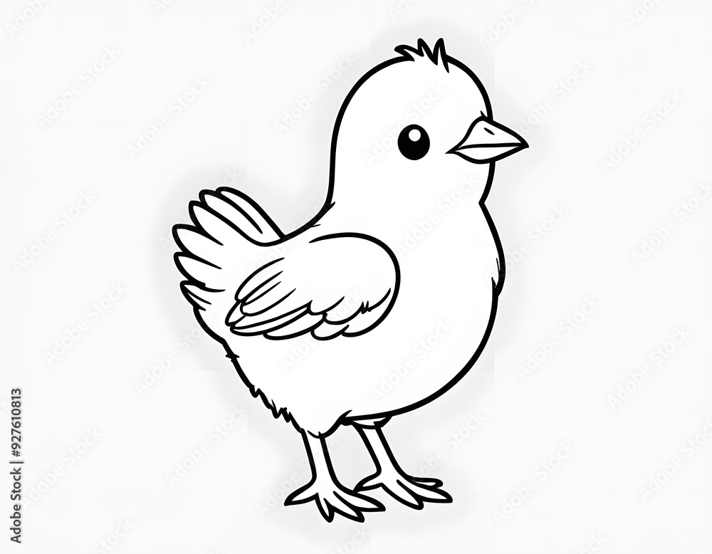 Drawing of a cute chick to color. Drawing of a cute chick to color.