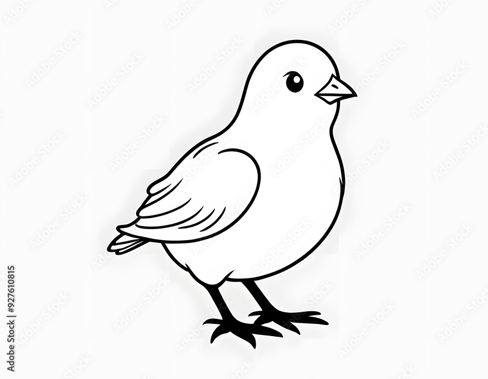 Drawing of a cute chick to color. Drawing of a cute chick to color.