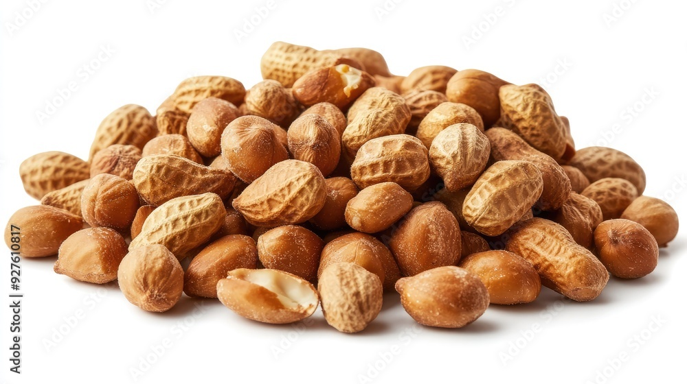 A bunch of peanuts piled together, with one peanut missing, emphasizing the abundance of this classic snack. A bunch of peanuts piled together, with one peanut missing, emphasizing the abundance of this classic snack.