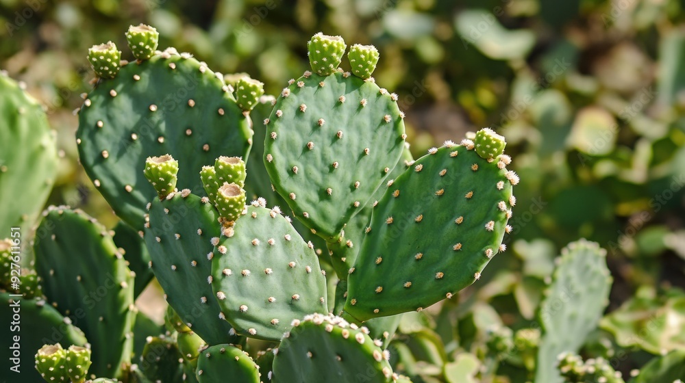 A close-up of a green cactus with distinctive white spots, capturing the sharp details and vibrant colors of the desert plant. A close-up of a green cactus with distinctive white spots, capturing the sharp details and vibrant colors of the desert plant.