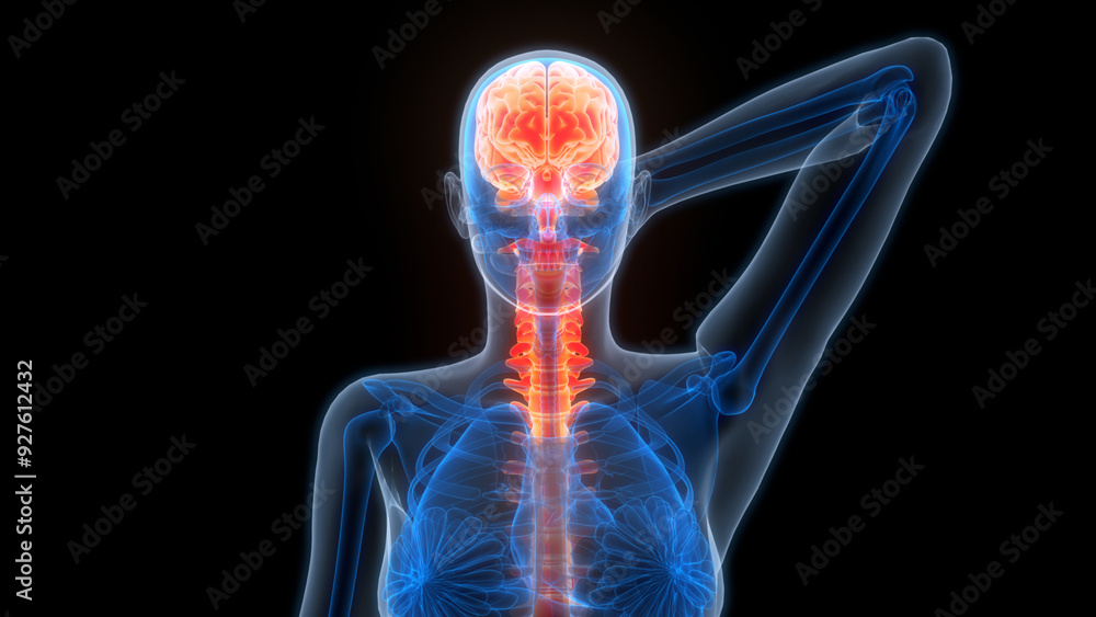 Central Organ of Human Nervous System Brain Anatomy Stock Illustration ...