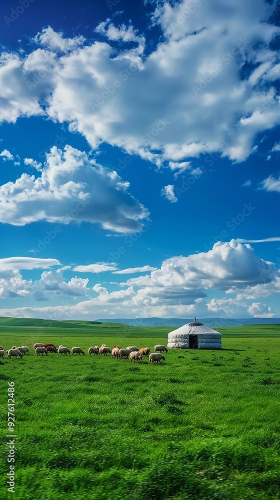 AI generator image of rice field,grassland Places for raising animals, and natural sources for finding food for animals AI generator image of rice field,grassland Places for raising animals, and natural sources for finding food for animals