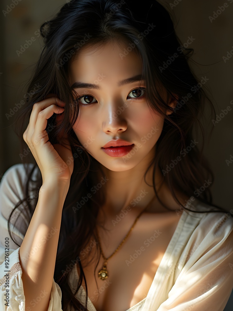 Closeup Portrait of a Woman with Natural Beauty Closeup Portrait of a Woman with Natural Beauty