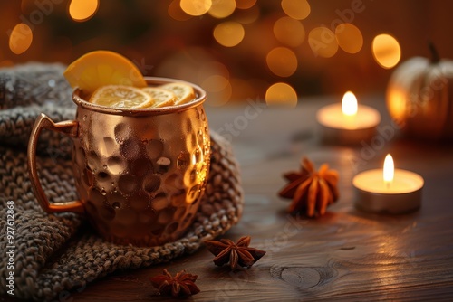 Warm Cozy Drink with Lemon and Spices