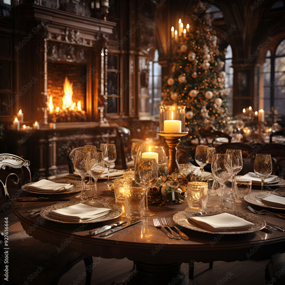 Festive table decoration for Christmas Festive table decoration for Christmas