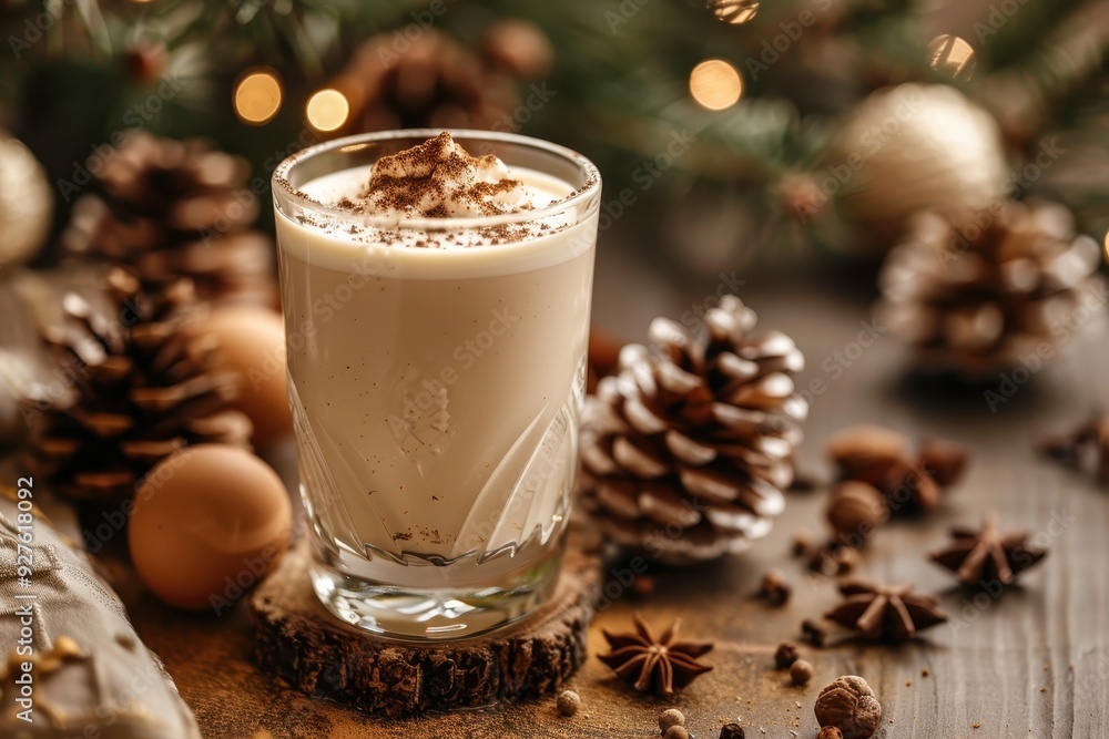 Eggnog with Christmas Decorations Eggnog with Christmas Decorations