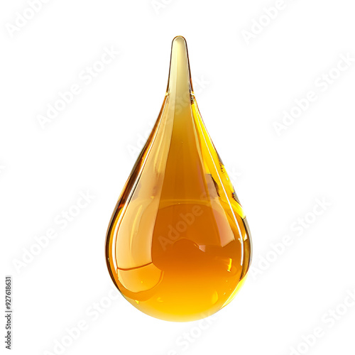 Glossy Canola Oil Droplet with Rich Golden Color and Texture