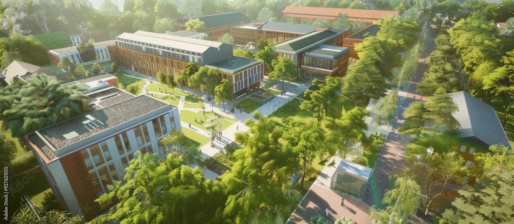 Naklejka premium Aerial View of a College Campus