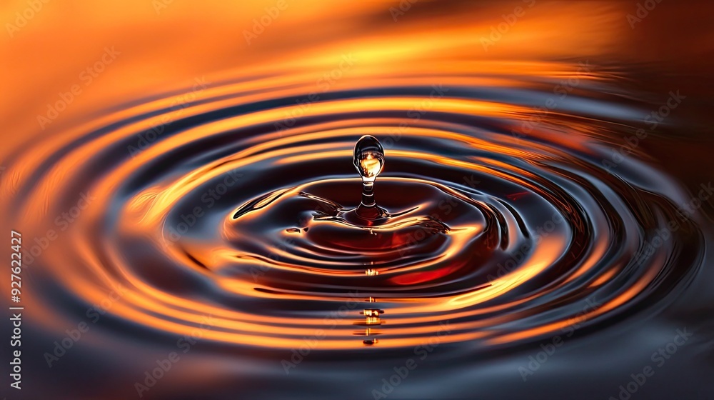 A single droplet causes ripples in a body of water, capturing the delicate moment of impact. A single droplet causes ripples in a body of water, capturing the delicate moment of impact.
