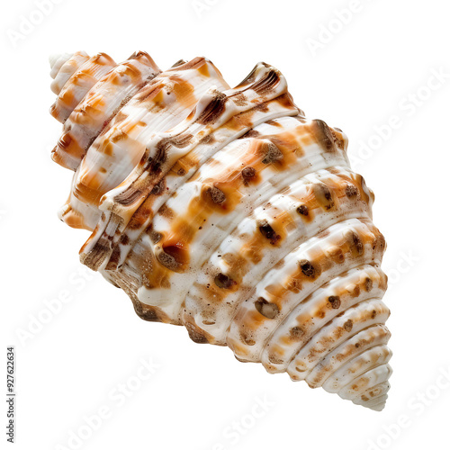 Isolated Chiton Shell with Unique Patterns and Colors. photo