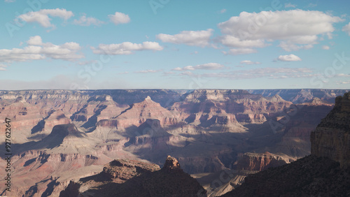 view from South Rim of Grand Canyon in sunny autumn day