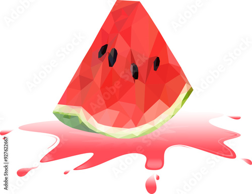 A slice of fresh watermelon with a vector touch