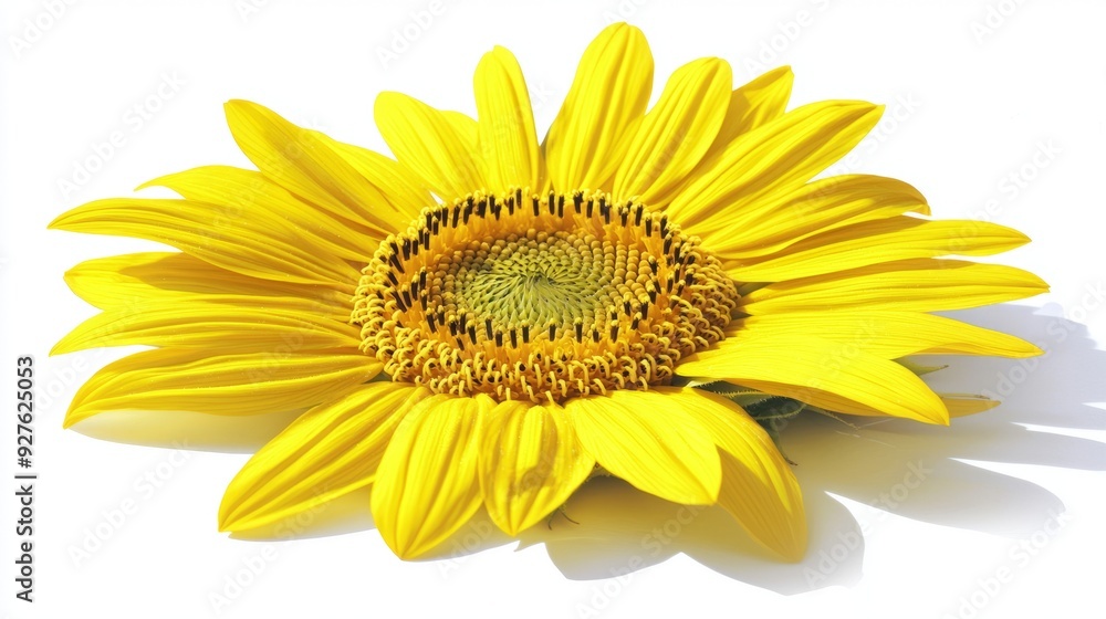 Fototapeta premium A crisp photo of a single sunflower with vibrant yellow petals