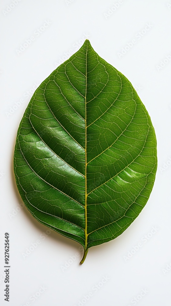 Obraz premium A close-up of a single sunflower leaf