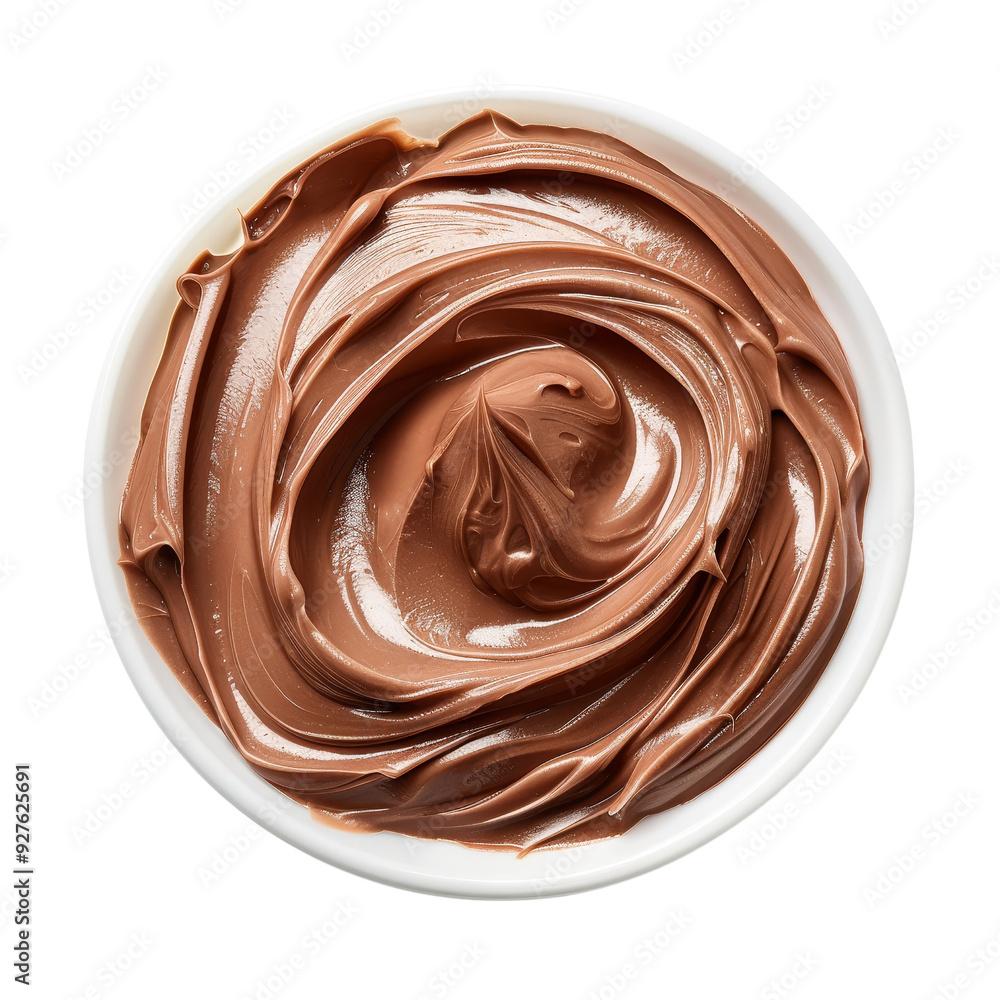 Smooth and Creamy Cocoa Spread in a Small White Bowl. Smooth and Creamy Cocoa Spread in a Small White Bowl.