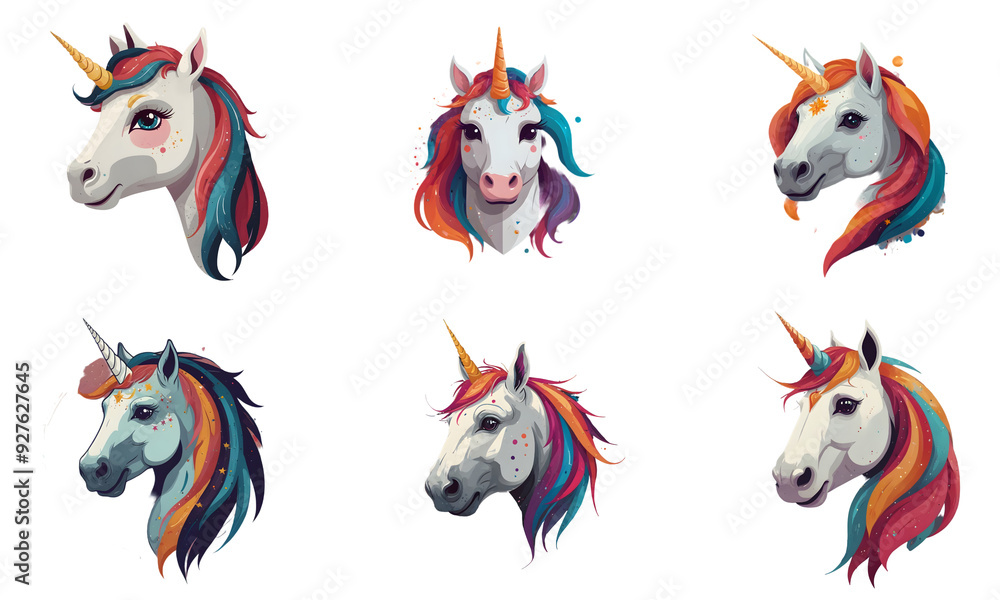 Illustration set of unicorn. White background. Illustration set of unicorn. White background.