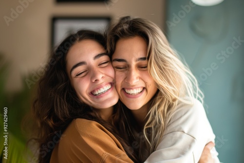 Two females hugging in therapist office