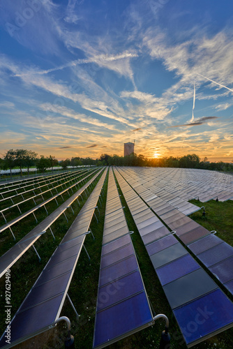 solar thermal park,  power plant for district heating in Ludwigsburg, souhern Germany photo