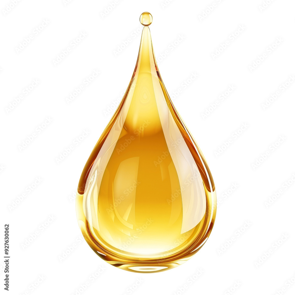 Transparent Droplet of Golden Corn Oil Isolated on Background. Transparent Droplet of Golden Corn Oil Isolated on Background.