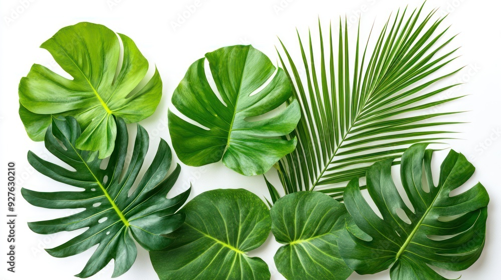 Tropical green leaves monstera Tropical green leaves monstera
