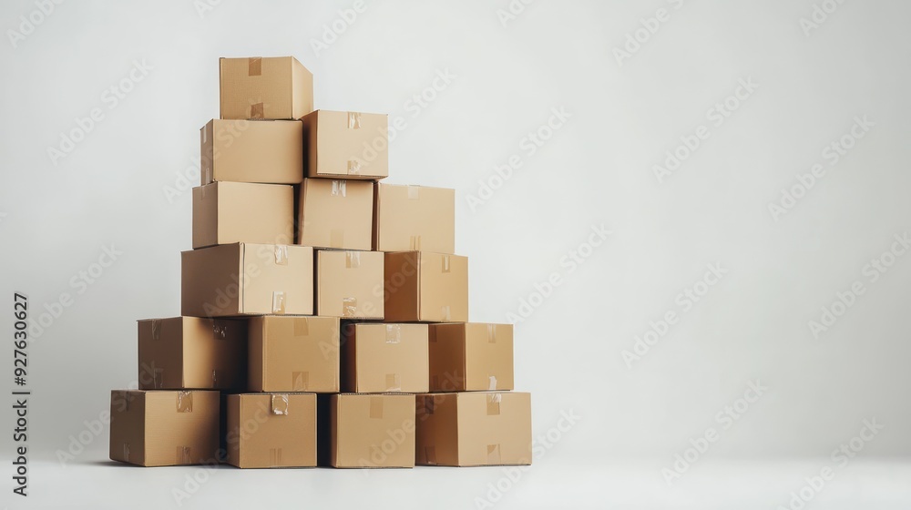 stack of boxes from a warehouse on a white background stack of boxes from a warehouse on a white background