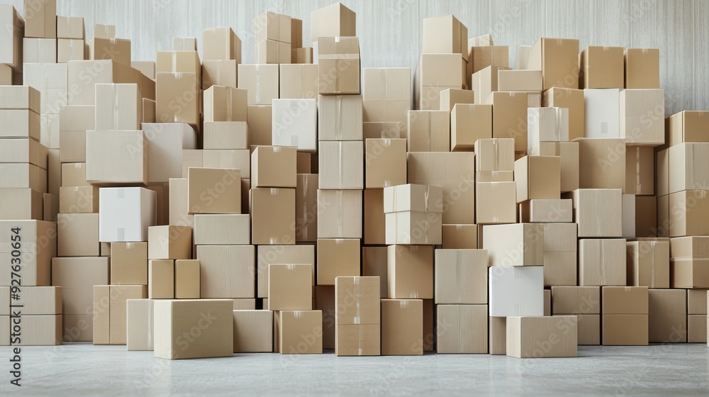 stack of boxes from a warehouse on a white background stack of boxes from a warehouse on a white background