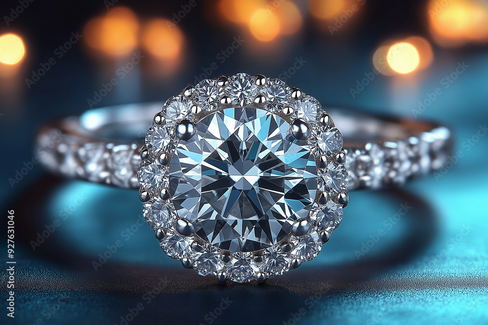 Elegant Diamond Ring Sparkling in Luxury Refined Setting Elegant Diamond Ring Sparkling in Luxury Refined Setting