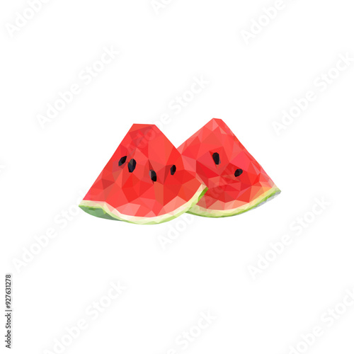 Low Poly Watermelon Art in Vector
