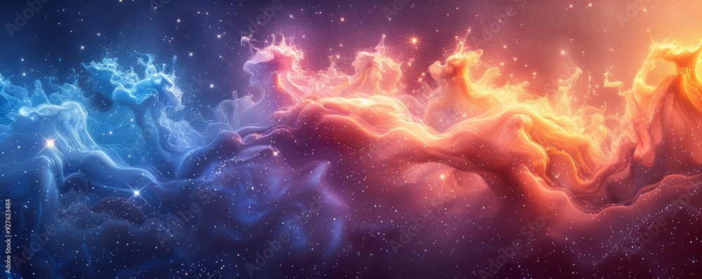 Watercolor abstract galaxy with swirling stars and light on white. Watercolor abstract galaxy with swirling stars and light on white.