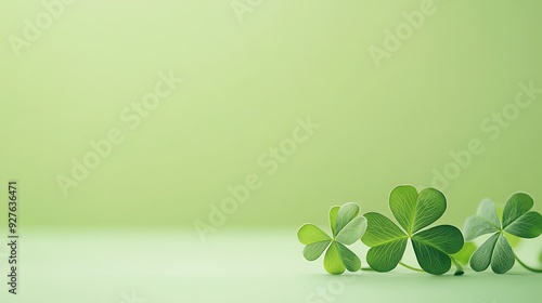 Three clovers on a green background.
