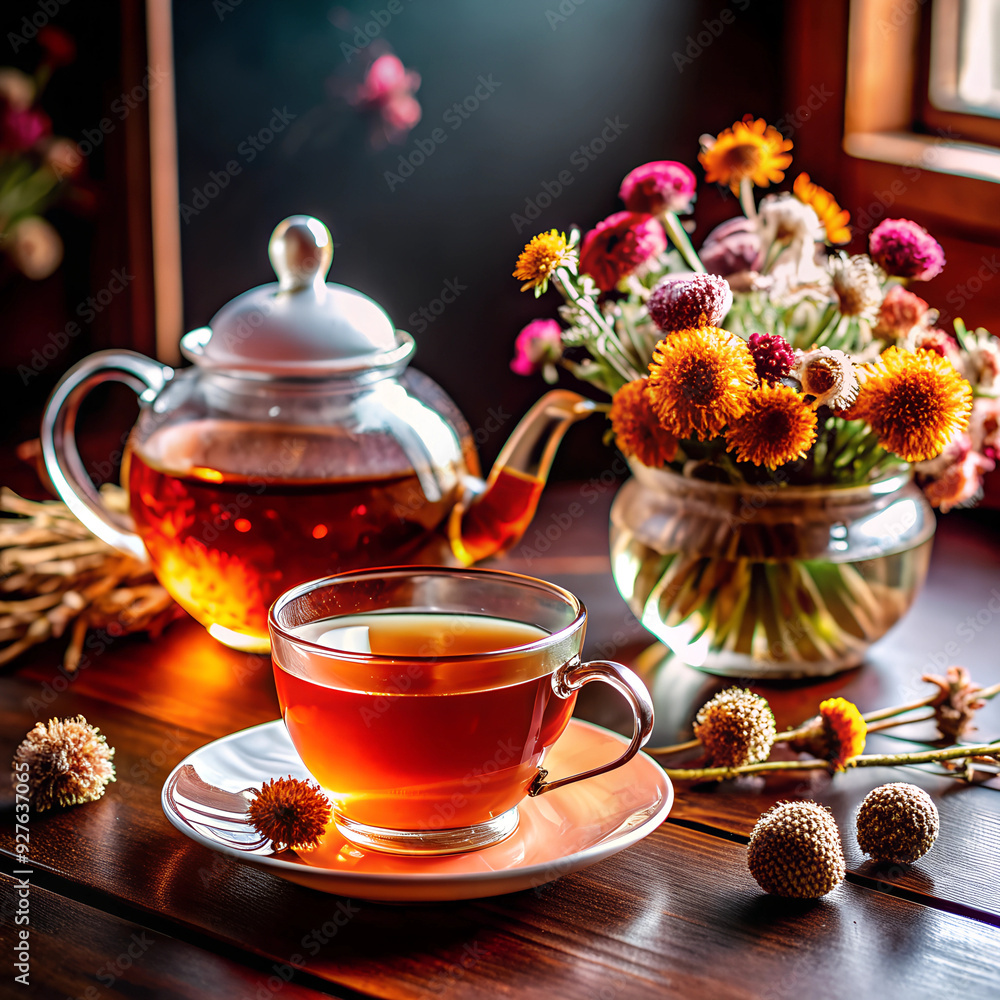 Herbal tea at sunset Herbal tea at sunset