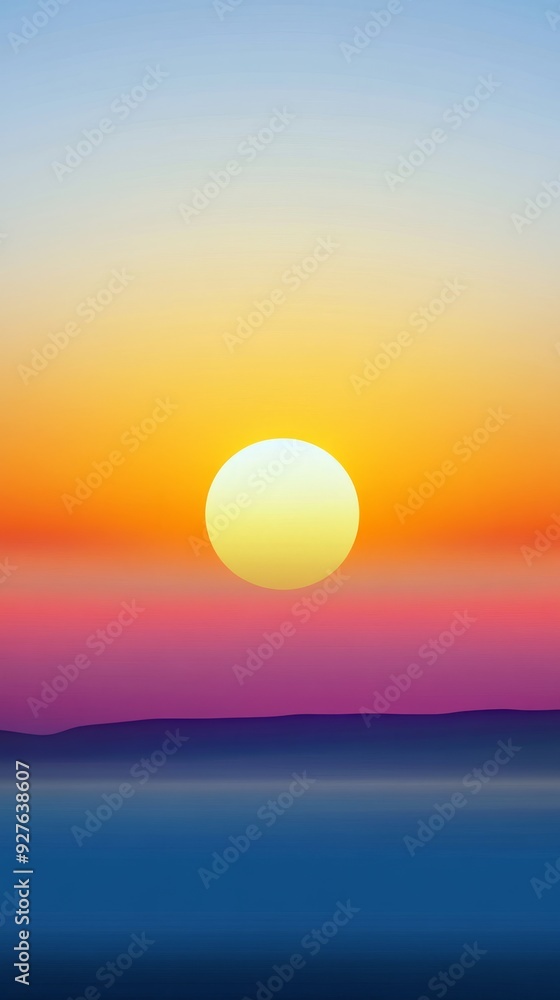 The background of dawn: The use of gradient tones symbolizes the nascent sunrise, representing a new beginning and a bright future. The background of dawn: The use of gradient tones symbolizes the nascent sunrise, representing a new beginning and a bright future.