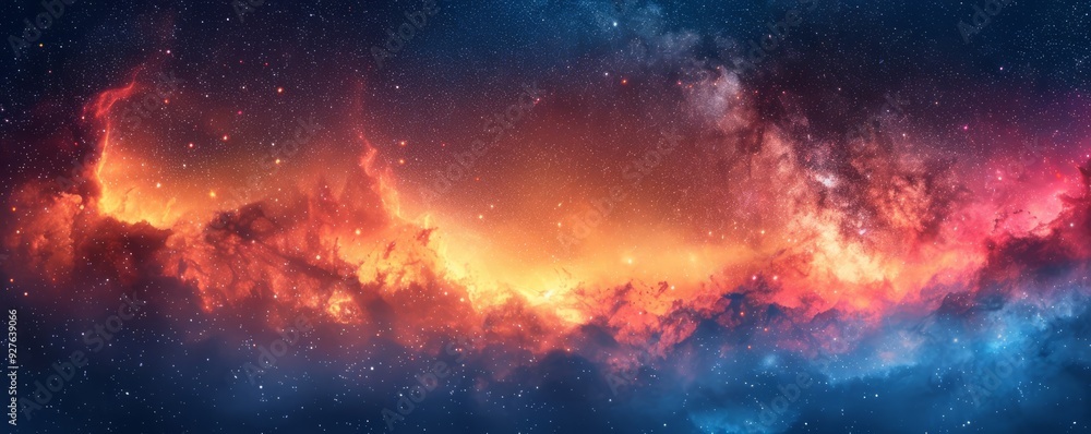 Abstract night sky with bright stars in watercolor. Abstract night sky with bright stars in watercolor.