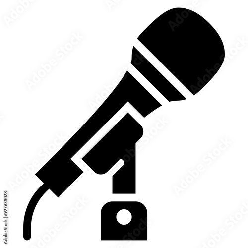 microphone stand solid icon