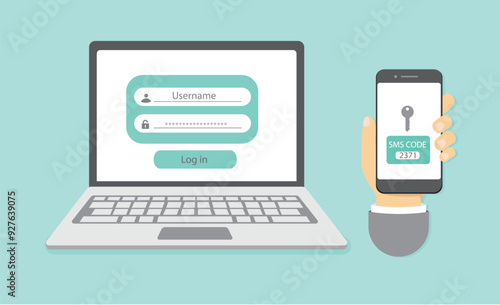 Two step verification. User Signing in to account page with two step verification
