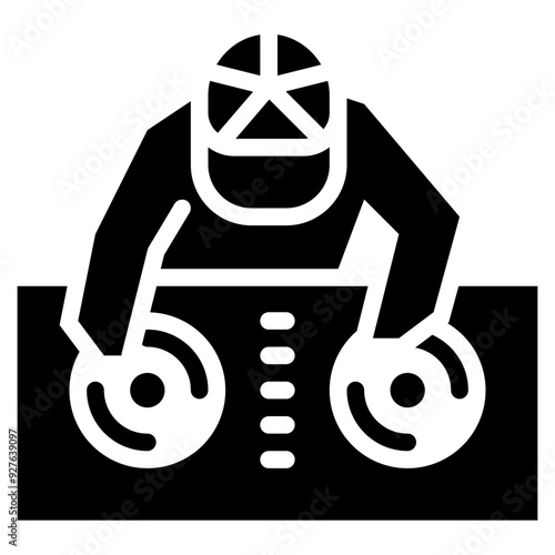 dj controller scratch by disc jockey solid icon