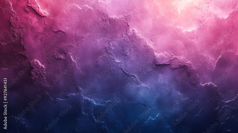 Fototapeta premium Abstract textured background with a vibrant color gradient shifting from deep blue to bright pink.