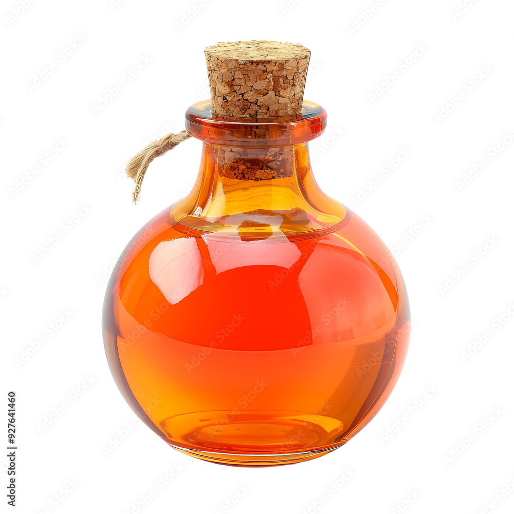 Captivating Orange Potion in a Round Bottle with Cork Stopper. Captivating Orange Potion in a Round Bottle with Cork Stopper.
