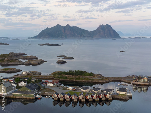 Aerial photo of Svolvaer, Lofoten Islands. Norway photo