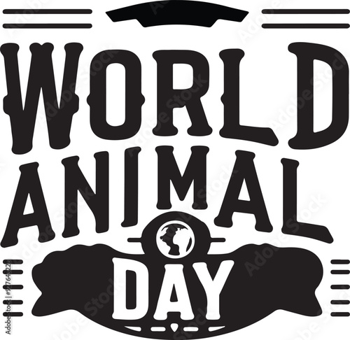 World Animal Day silhouette Vector illustration of wild animals t-shirt design logo