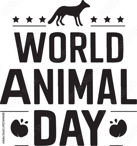 World Animal Day silhouette Vector illustration of wild animals t-shirt design logo