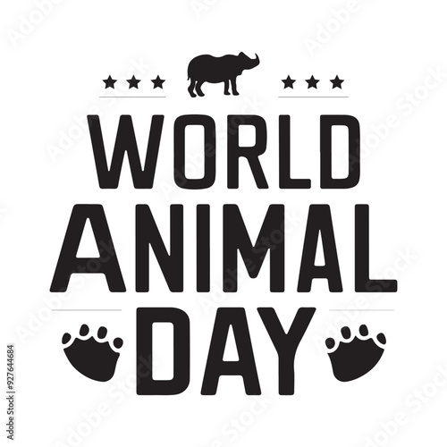 World Animal Day silhouette Vector illustration of wild animals t-shirt design logo