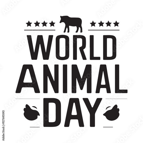 World Animal Day silhouette Vector illustration of wild animals t-shirt design logo
