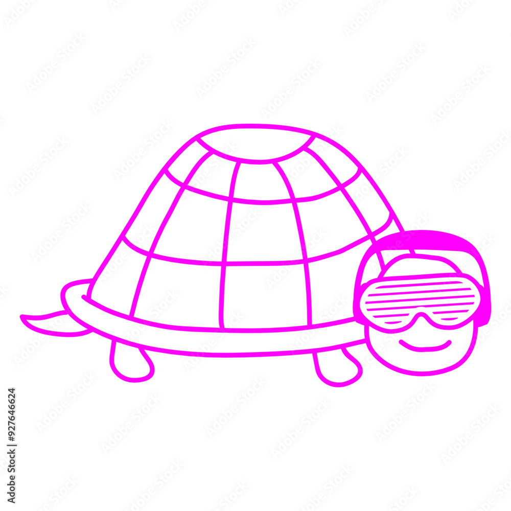Fototapeta premium Funny Music Walking Turtle Tortoise Pet DJ Cute Sweet Face Drawing Animal Headphone Sunglasses Party Night Dancing Clubber Raver Comic Humor Cartoon Cool Fun Sound Disco Club Festival Concert Lover