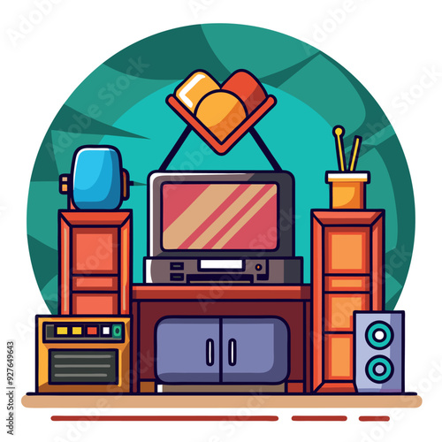 Entertainment Center Vector Design