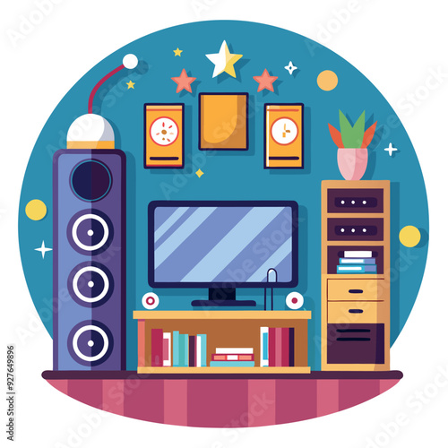 Entertainment Center Vector Design